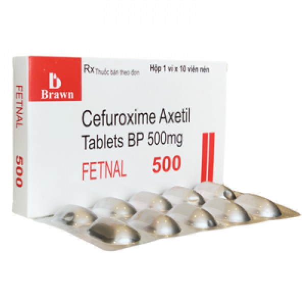 Fetnal 500Mg (Cefuroxime) Axetil Brawn _Ấn (H10V)