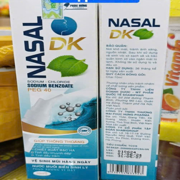 Xịt Muối Biển Nasal Dk _Xanh Người Lớn (Lọ70 Ml)
