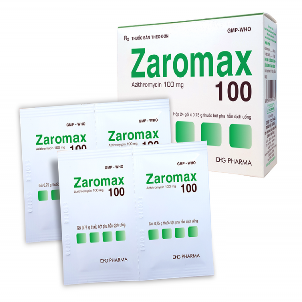 Zaromax Azithromycin 100Mg Dhg (Hộp 24 Gói0.75Gr)