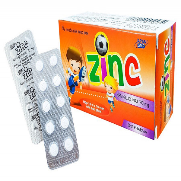 Zinc Kẽm Gluconat 70Mg Dhg (H100V)