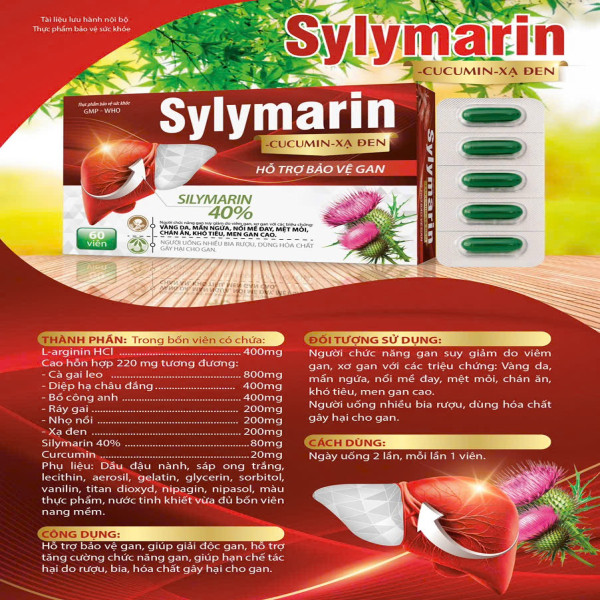 Sylymarin Cucumin Xạ Đen Đỏ (Hộp 60 Viên)