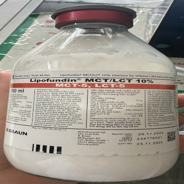 Đạm Sữa Truyền Lipofundin Mct/Lct 10% _Đức (C/250Ml)