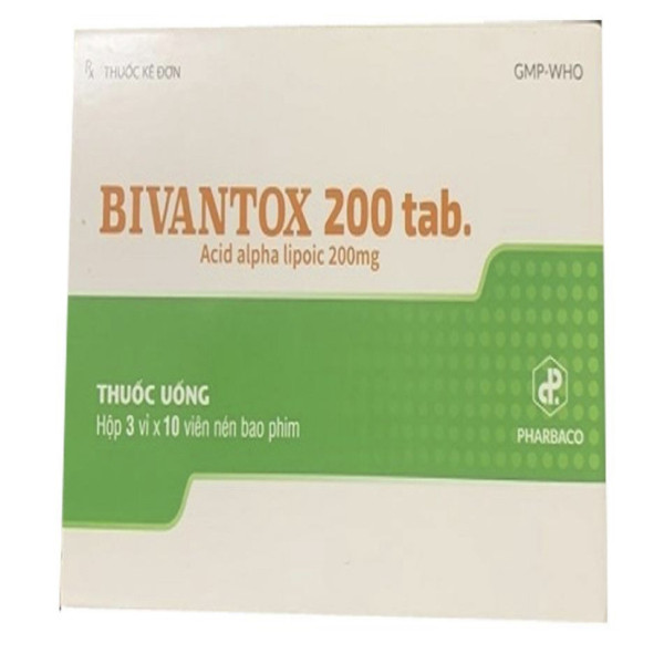Bivantox 200mg (Axit Alpha Lipoic) _Tw1 (H/3 Vỉ X 10V)