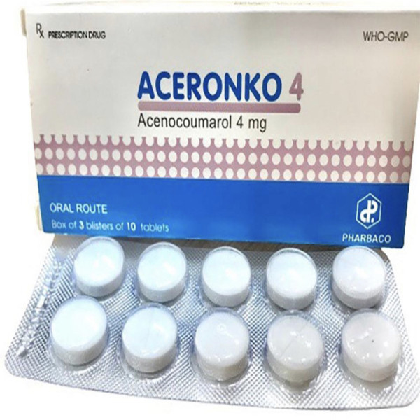 Aceronko 4Mg (Acenocoumarol 4Mg) _Tw1 (Hộp3 Vỉ X 10 Viên)