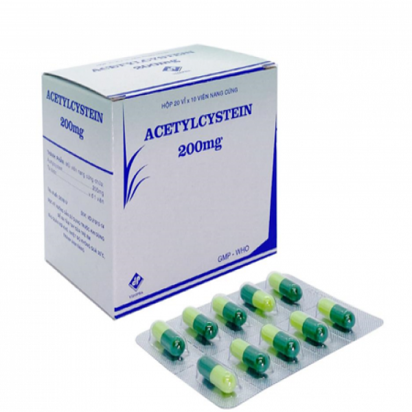 Acetylcystein 200Mg Viên _Vidiphar (H20 Vỉ X 10 Viên)