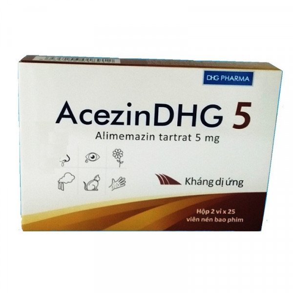 Acezin 5Mg (Alimemazin) _Dhg (2 Vỉ X 25 Viên)