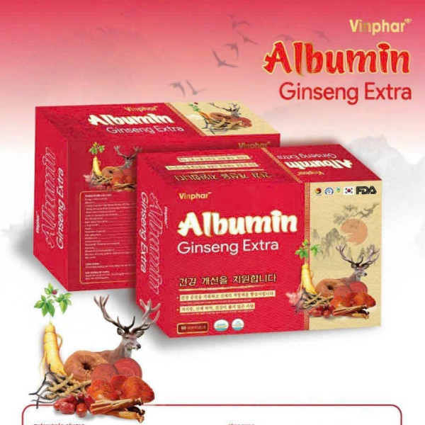 Albumin Gingseng, Đỏ _Vinphar (H6 Vỉ X 10V)