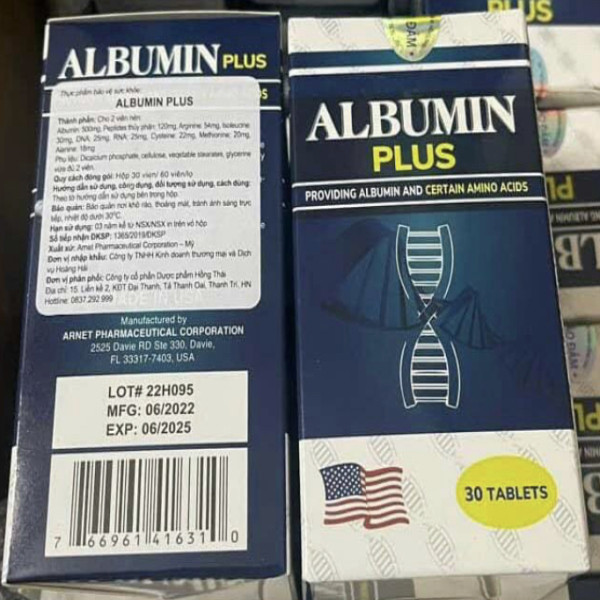 Albumin Plus _ Mỹ (Lọ30 Viên)