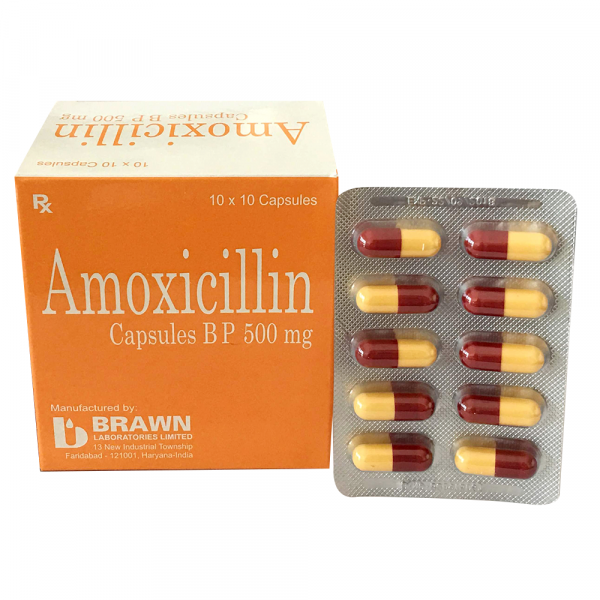 Amoxicillin 500 Brawn _Ấn (H10 Vỉ X 10 Viên)