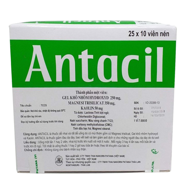 Antacil Nhai (H25 Vỉ X 10 Viên) Thuốc Giảm Đau Dạ Dày