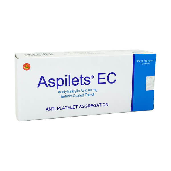 Aspilets Ec Acetylsalicylic 80Mg United Pharm (10 Vỉ X 10 Viên)