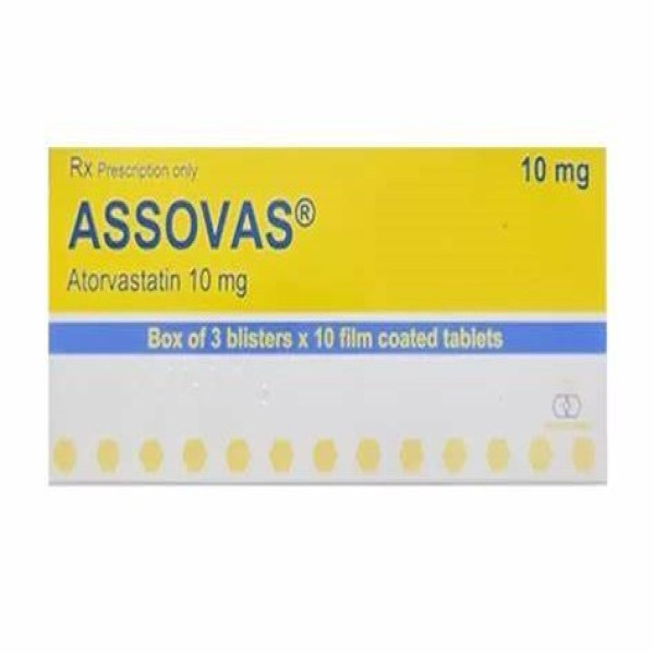 Assovas 10Mg (Atorvastatin) _Skopje (H3 Vỉ X 10V)