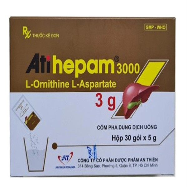 Atihepam 3000 (L-Ornithin L-Aspartate 3G) _An Thiên (H30 Gói X 5Gr)