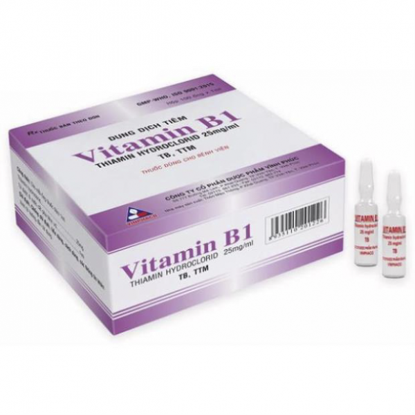 Vitamin B1 Tiêm 25Mg/Ml _Vĩnh Phúc (Hộp/100 Ống X 1Ml)
