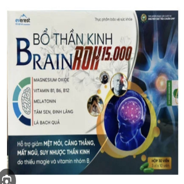 Bổ Thần Kinh Brain Roh 15000 _ Xanh (H/30V)