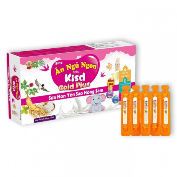 Ăn Ngủ Ngon  Babykids Gold Plus Sữa Non Yến Sào Hồng Sâm (H20Ống) K80