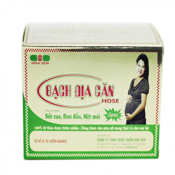 Bạch Địa Căn _ Hoa Sen (10 Vỉ X 10 Viên)