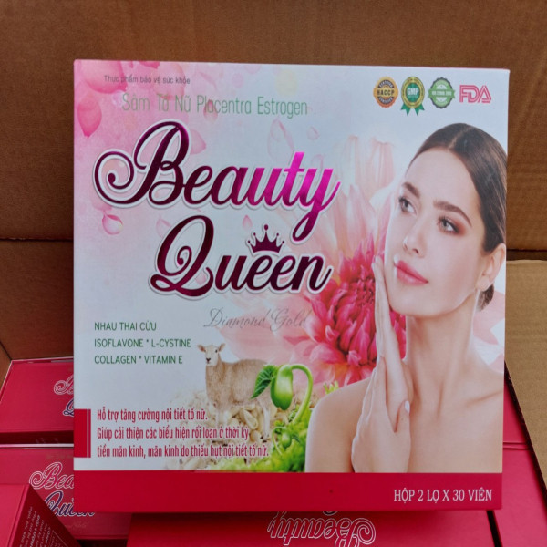 Beauty Queen Sâm Tố Nữ Viên Uống Đẹp Da _Gỗ (H2 Lọ X 30V) K36