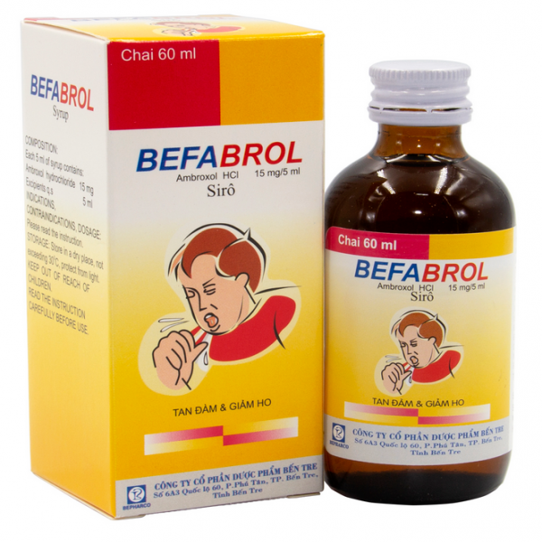 Befabrol 15Mg5Ml Siro ( Ambroxol ) _Bến Tre (Lọ60Ml)