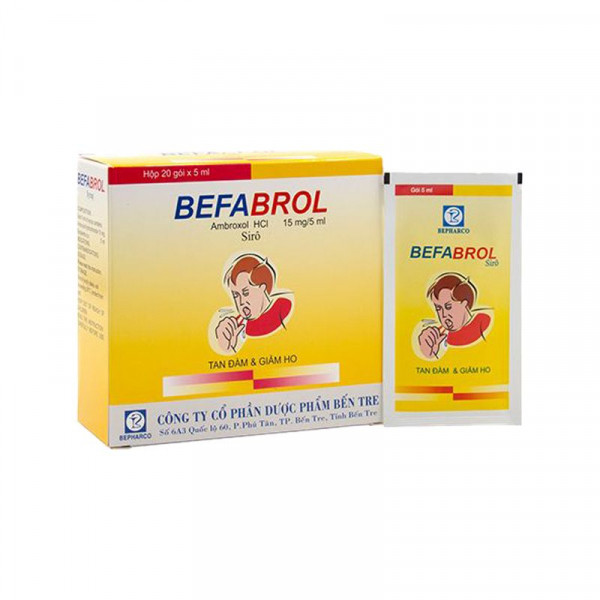 Befabrol (Ambroxol 15Mg5Ml ) _Bến Tre (Hộp20 Gói)