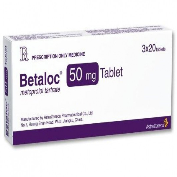 Betaloc 50Mg - Astrazeneca (Hộp 3 Vỉ X 20 Viên)