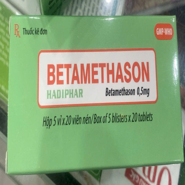 Betamethason 0,5Mg _Hà Tĩnh (H5 Vỉ X 20V)