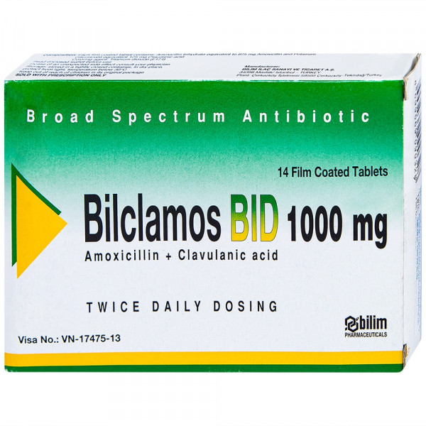 Bilclamos Bid 1000Mg (Aug 1G) _Thổ Nhĩ Kì (Hộp14V))