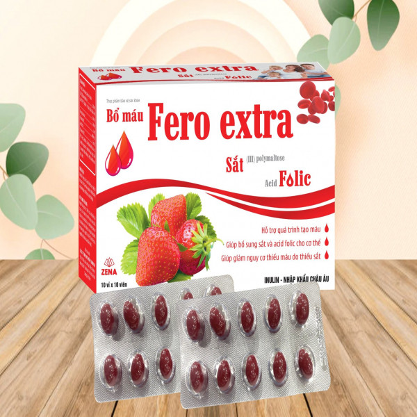 Bổ Máu Fero Extra _ Dâu Tây, Đỏ Zena (H100V) K64H