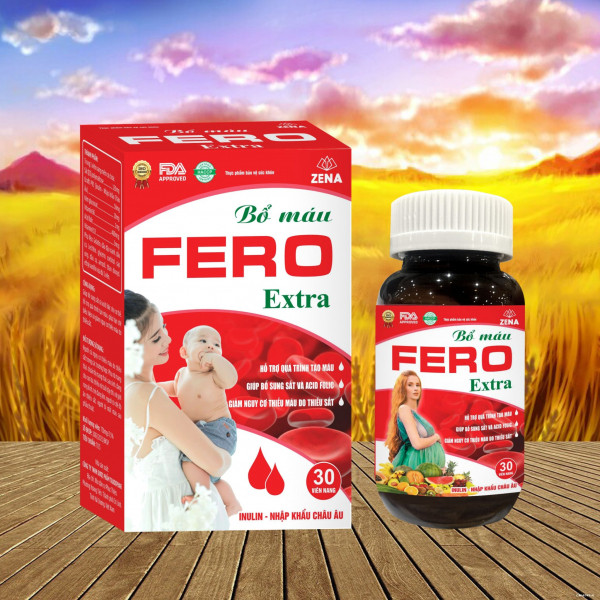 Bổ Máu Fero Extra Bổ Bầu _Zena (Lọ30V) K80H