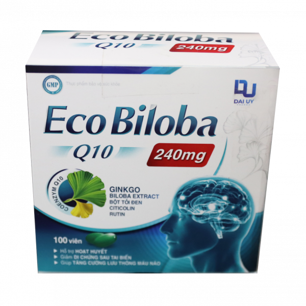 Bổ Não Eco Biloba Q10 240Mg Trắng _Đại Uy (H/100V) Trắng