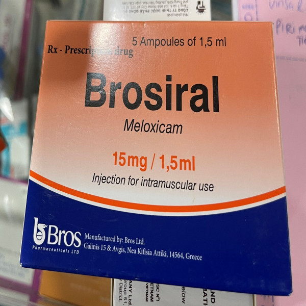 Brosiral (Meloxicam 15Mg/1,5Ml) Tiêm _Hy Lạp (H/5 Ống)
