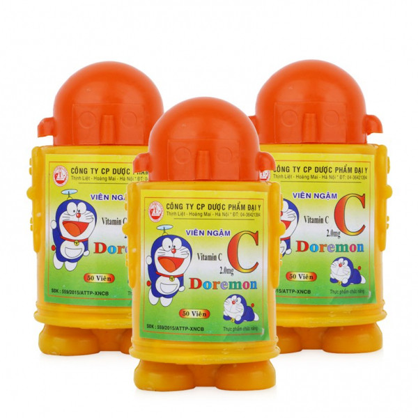 Vitamin C Doremon 2.0Mg (Cọc/10 Lọ/50V)
