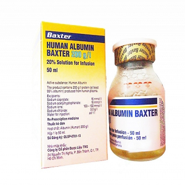 Human Albumin 20% 200G/50Ml Baxter - Áo Vàng (C/50Ml)