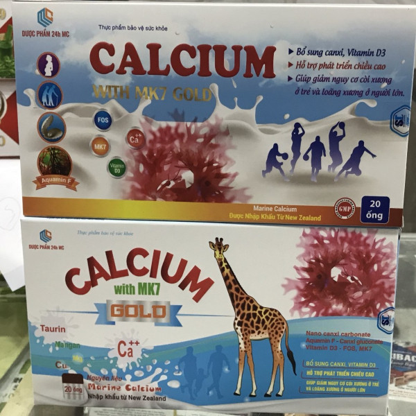 Calcium With Mk7 Gold Đá Bóng, Hươu _Mc (Hộp20 Ống)