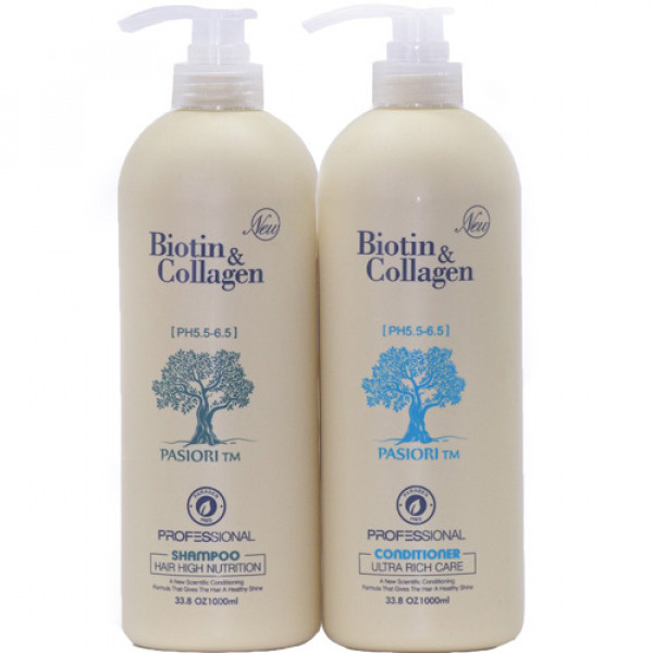 Cặp Dầu Gội Dầu Xả Biotin & Collagen _Australia (C1000Ml) Trắng