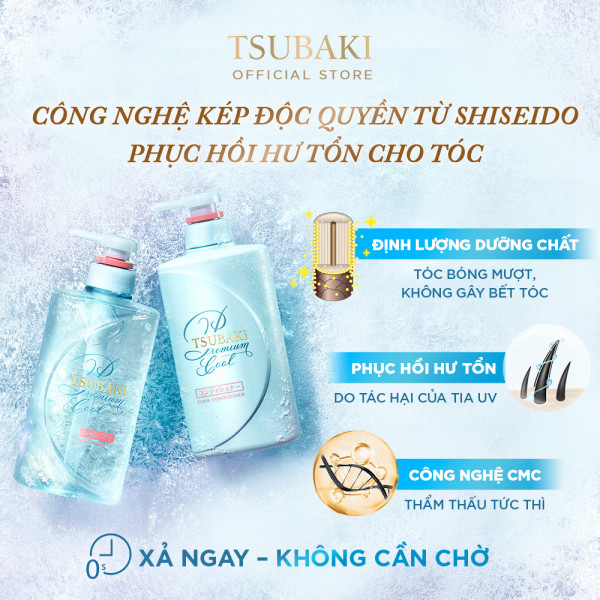 Cặp Dầu Gội Dầu Xả Tsubaki Xanh Nhật Bản (C490Ml)