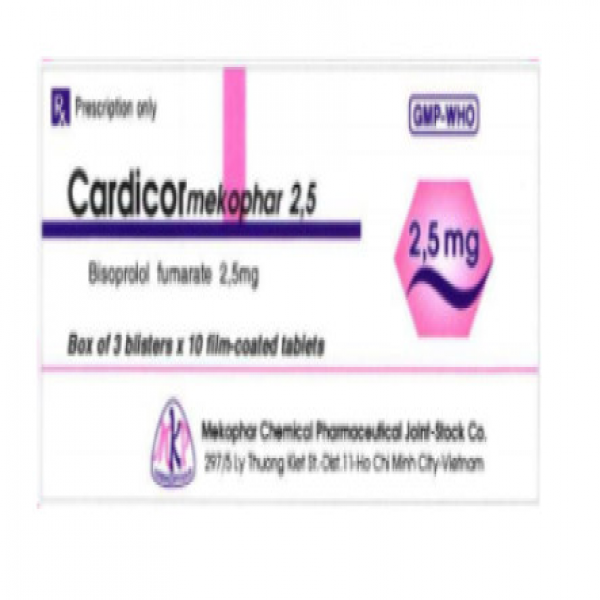 Cardicor 2.5 Bisolprolol 2.5Mg Mekophar (H30V)