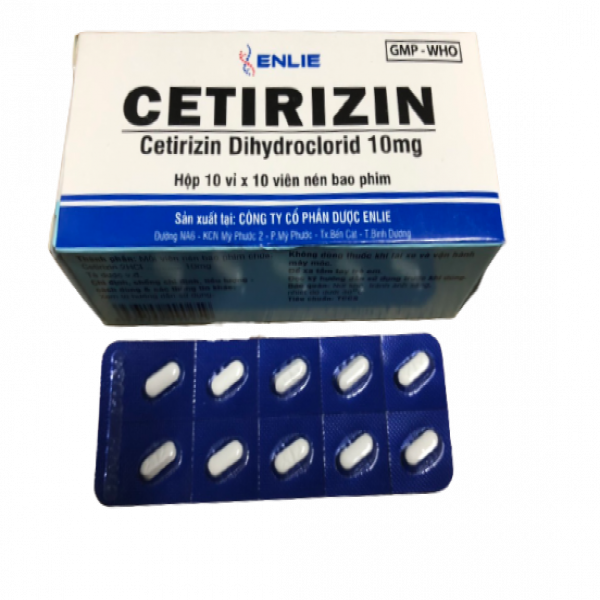 Cetirizin 10Mg Vỉ _Enlie (H100V) - Xanh
