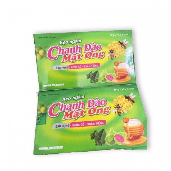viên ngậm Chanh Đào Mật Ong _Pđc (H3 Vỉ X 8V)