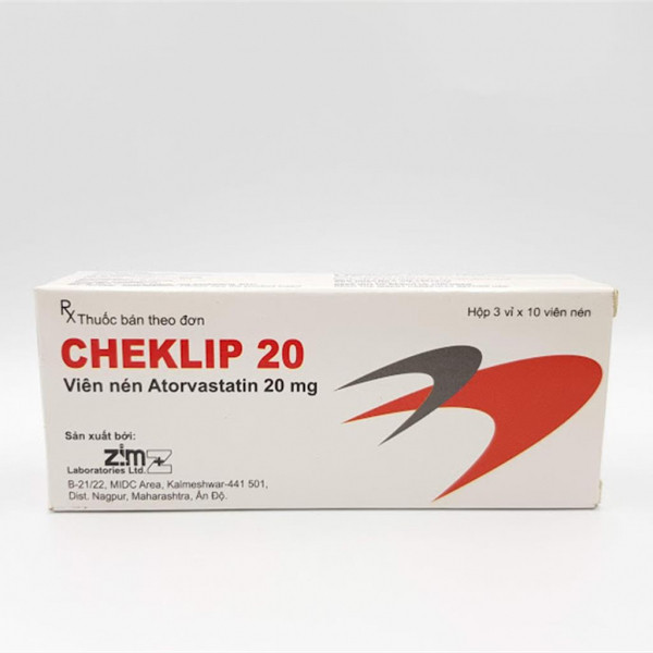 Cheklip 20Mg (Atorvastatin 20Mg) Tablets _Ấn Độ (H30V)
