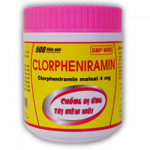 Clorpheniramin 4Mg Lọ Nic (C500V) Vàng