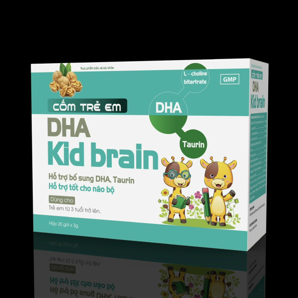 Cốm Bổ Não Dha Kids Brain Xanh _Tnx (Hộp20 Gói)