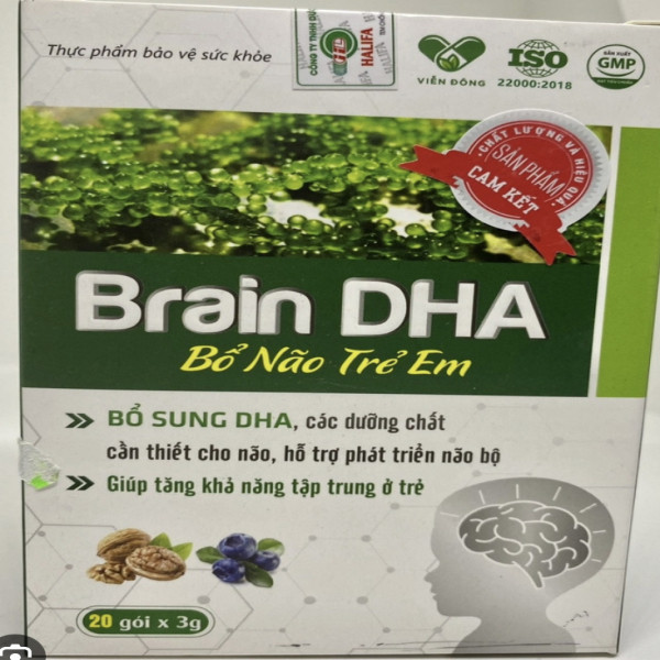 Cốm bổ não Brain Dha _ Halifa (H20 Gói3Gram) Hàng Đắt