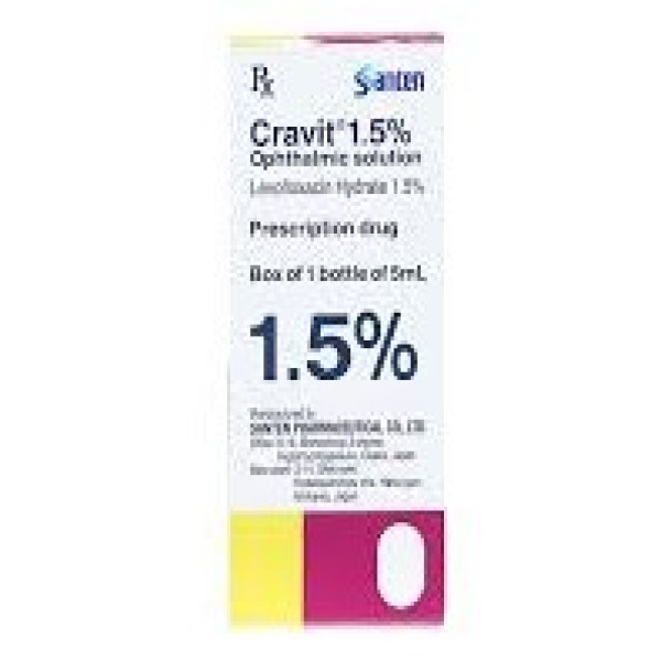 Cravit 1,5% Nhỏ Mắt _Santen Nhật (Lọ5Ml) Đắt