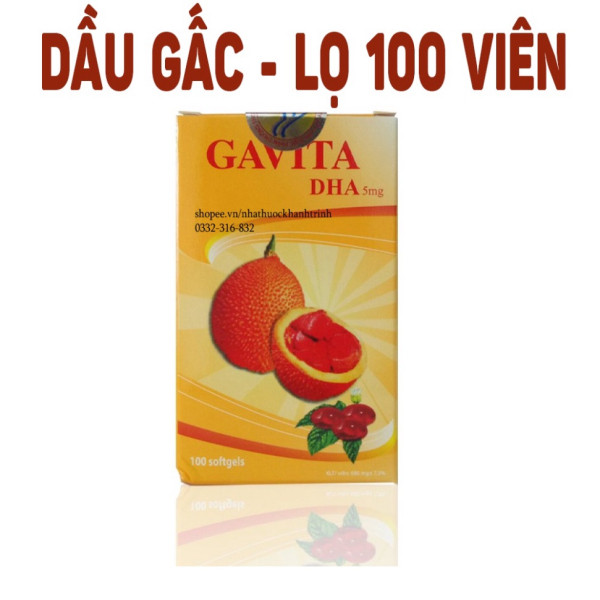 Dầu Gấc Gavita Dha _Trường Thọ (Lọ100V)
