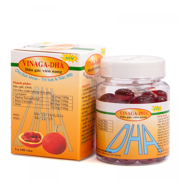 Dầu Gấc Vinaga Dha (Lọ100V)