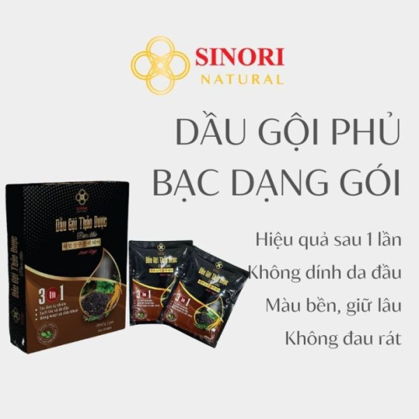 Dầu Gội Thảo Dược Đen Tóc Sinori (Hộp2 Gói X20Ml) Thời Trang