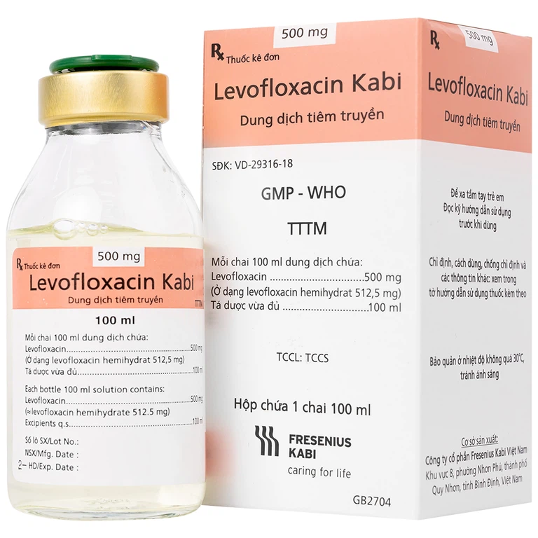 Dịch Tiêm Truyền Levofloxacin 500mg kabi (L/100ml)