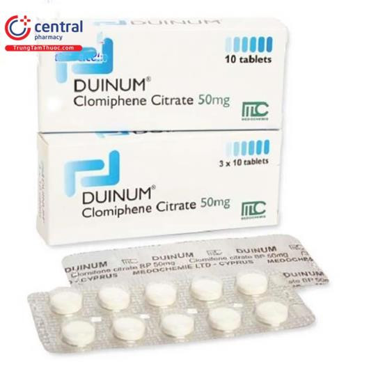 Duinum 50mg (clomiphene citrat 50mg) H100viên