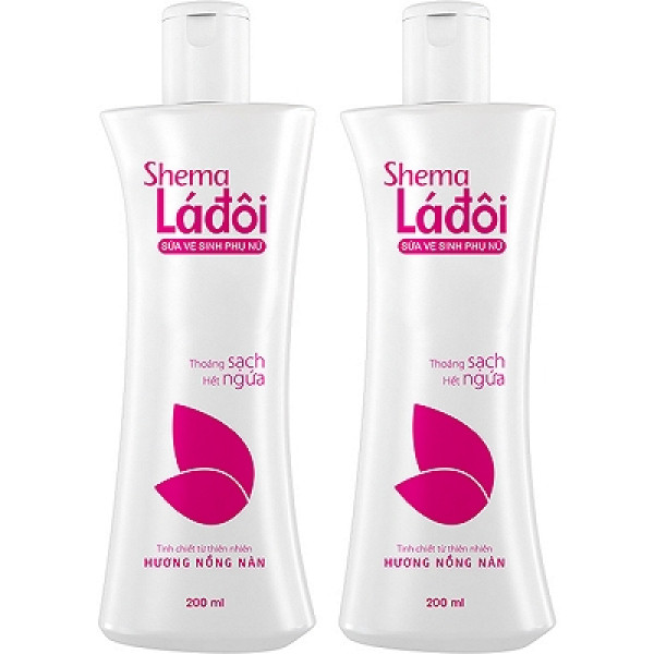 Dung Dịch Vệ Sinh Phụ Nữ Shema Lá Đôi Hồng (Chai 200Ml)